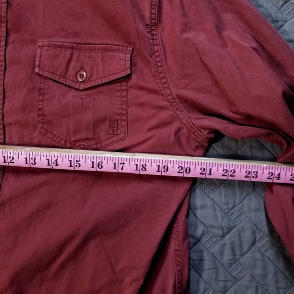 Brothers Sons Shirt Mens M Red Button Up Long Sleeve Collared Dark Wash - Picture 6 of 11